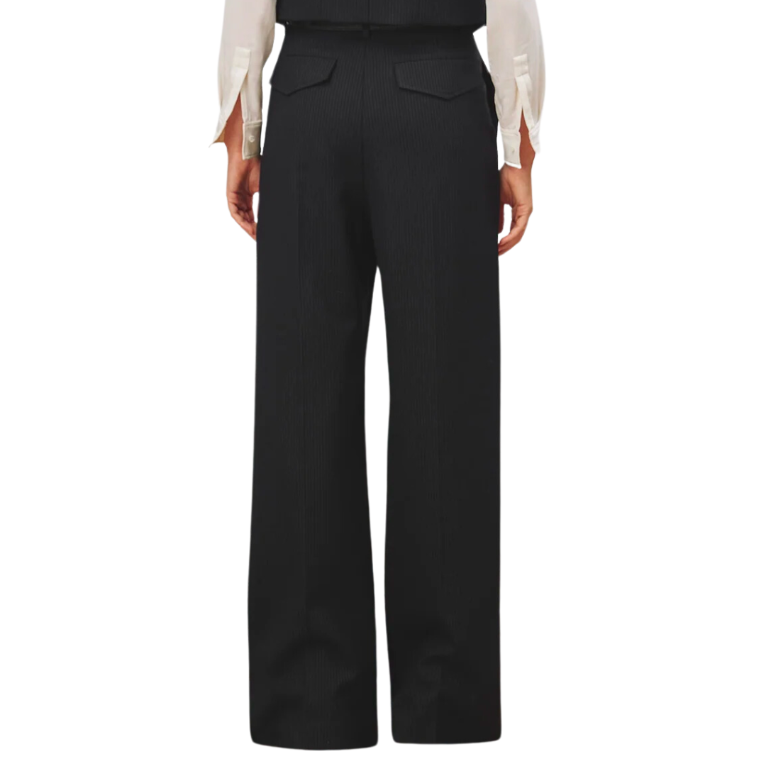 Johan Pant in Black Pinstripe