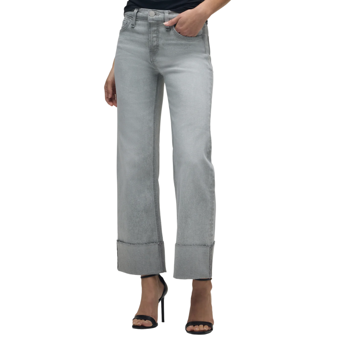 Rosie High-Rise Wide Leg Jean With Cuff in Washed Slate