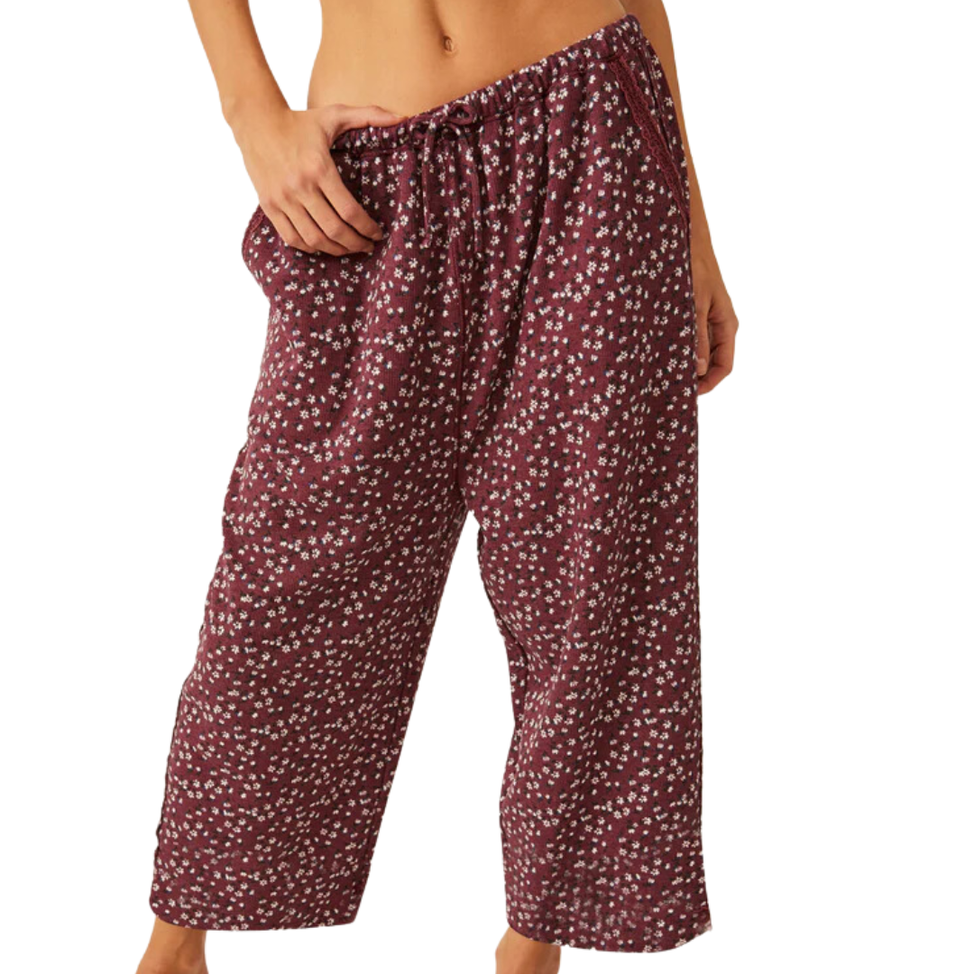 Sugar Dreams Sleep Pant in Wine Combo