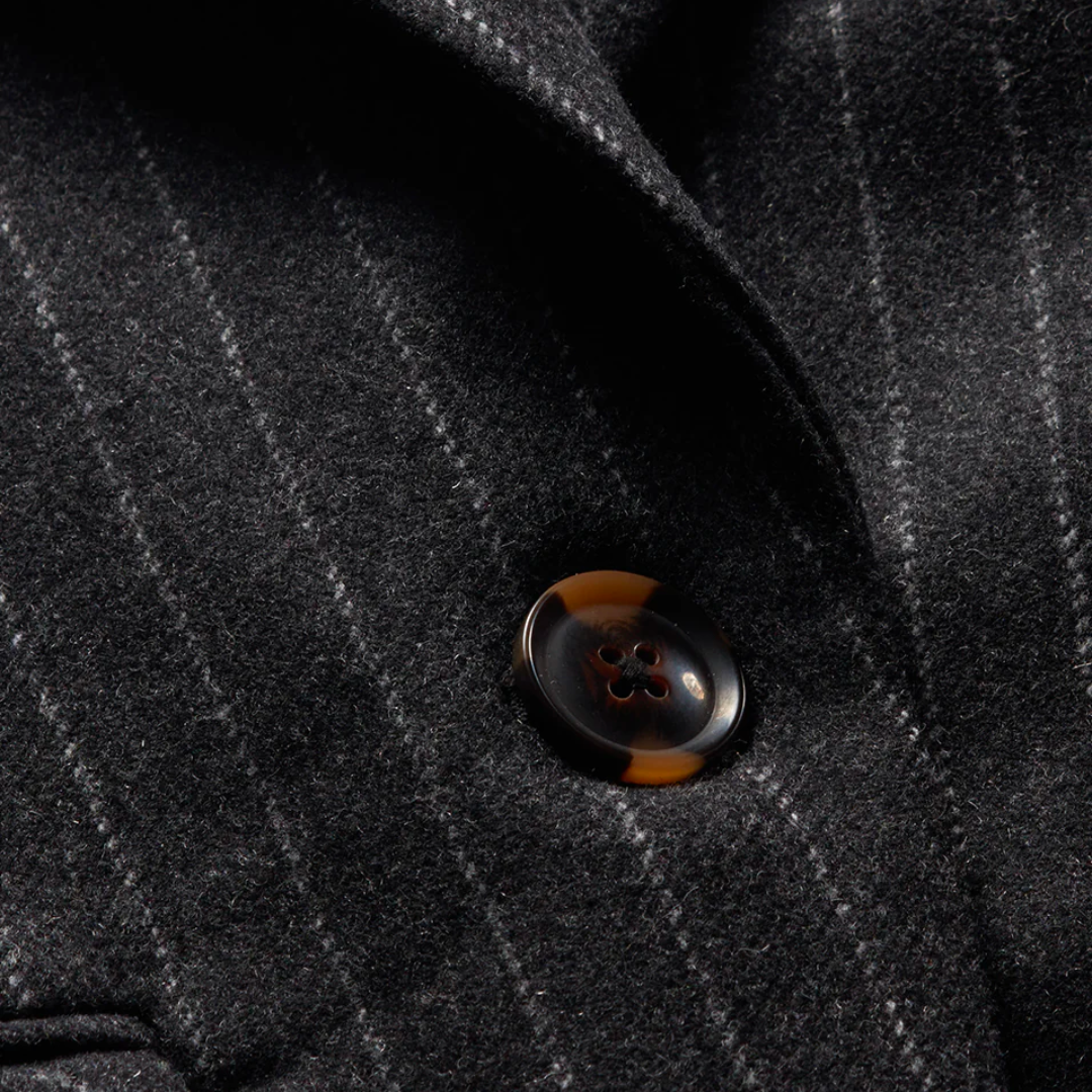 Tyra Pinstriped Dickey Jacket in Charcoal Multi