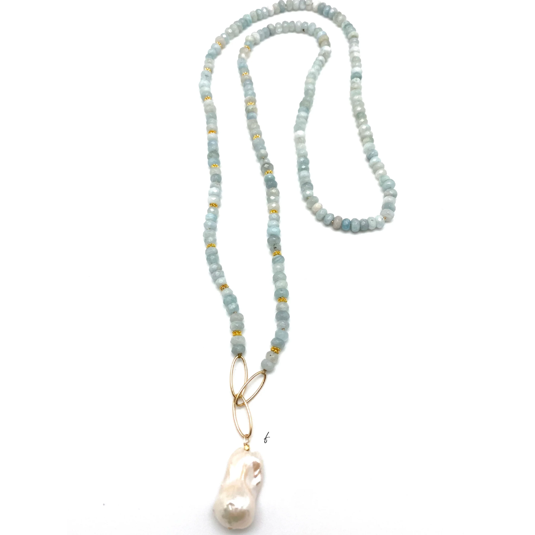 Veronica Necklace in Aquamarine