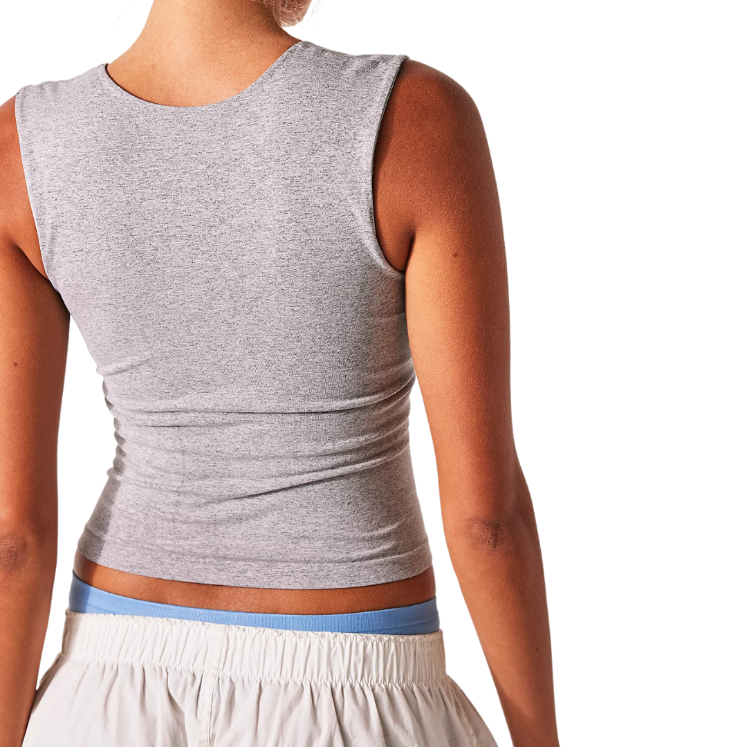 Clean Lines Muscle Cami in Heather Grey
