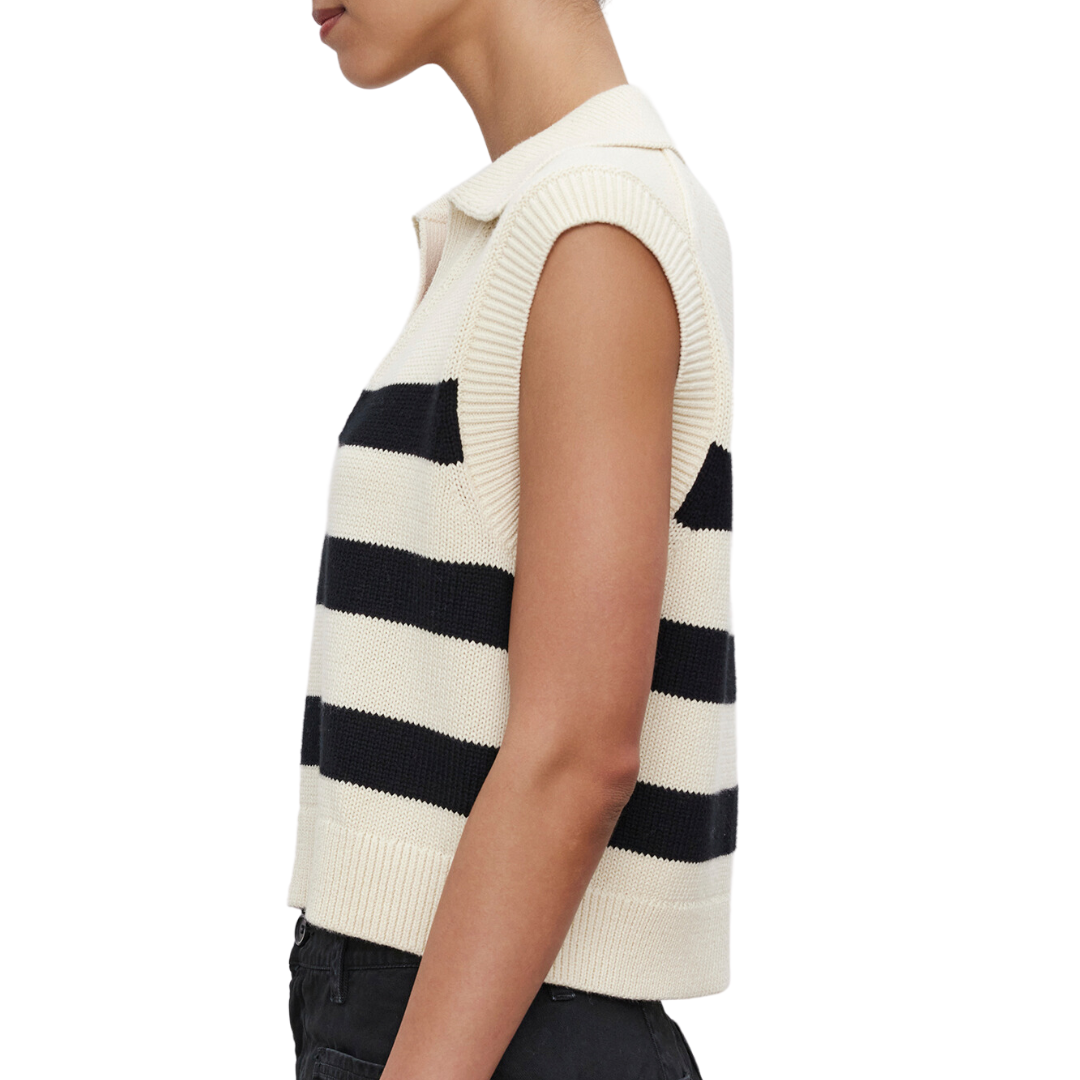 Mariette Vest in Cream/Black