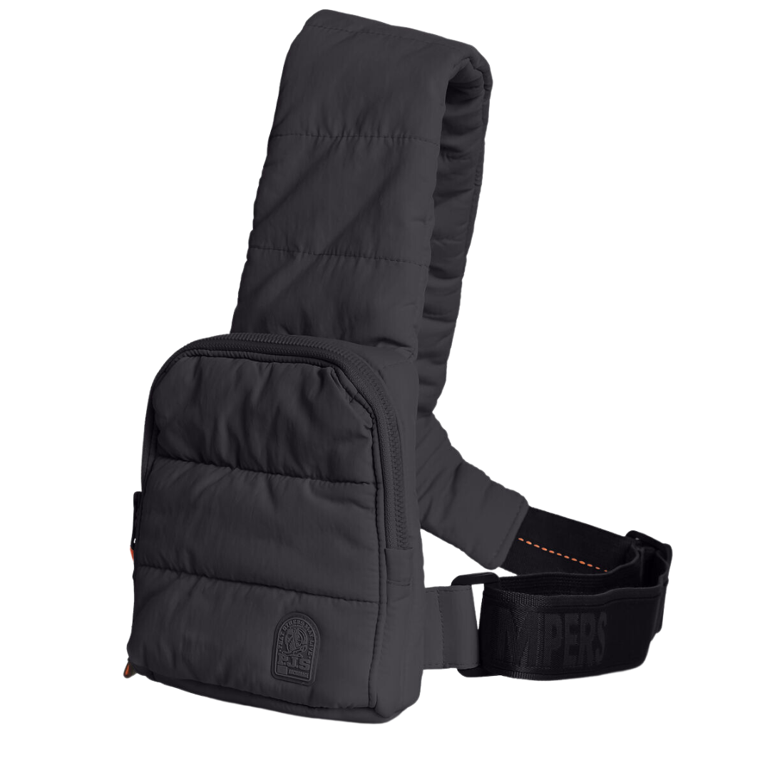 One Shoulder Puffer in Black