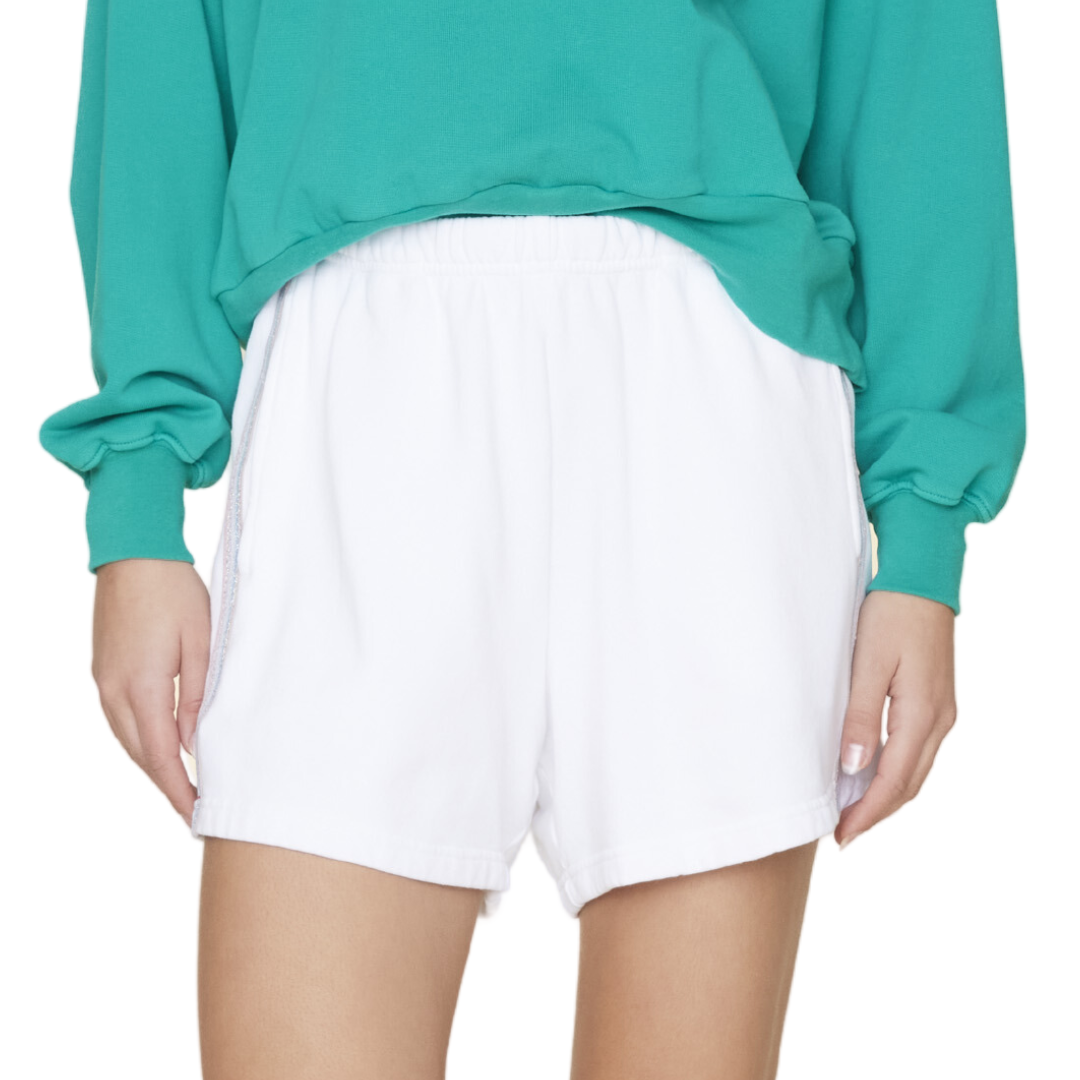 Shayla Sweatshort in White Prism