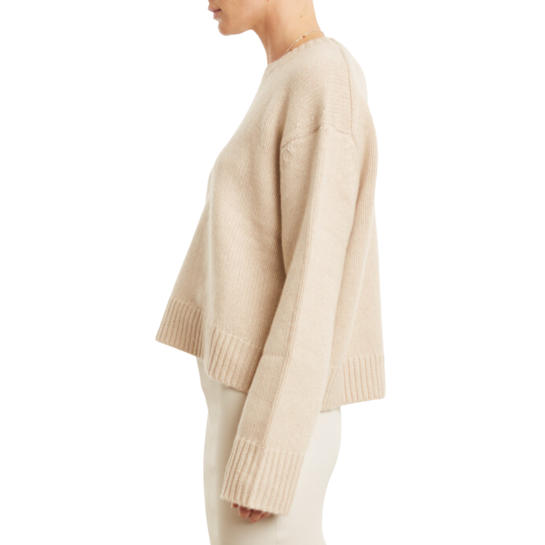 Heavy Cashmere Sweater in Wheat