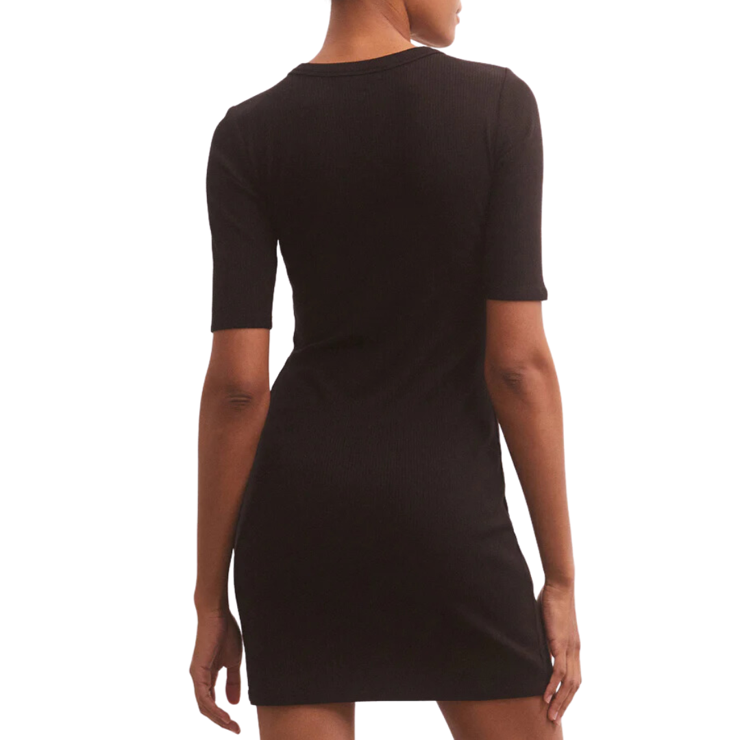 Carolina Half Sleeve Mini Dress in Black
