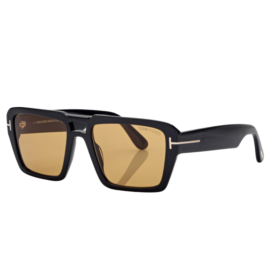 Redford Sunglasses in Shiny Black/Brown
