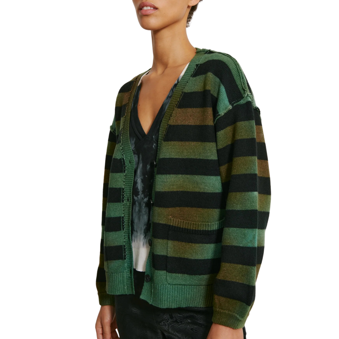 Viola Cardigan in Forest Stripe