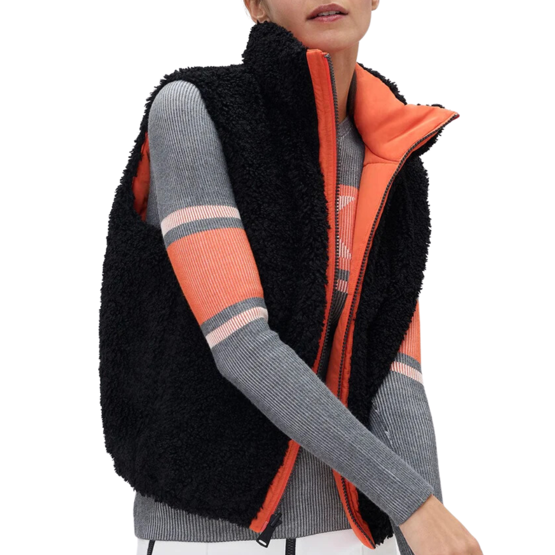 Sonja Reversible Short Vest in Tangerine