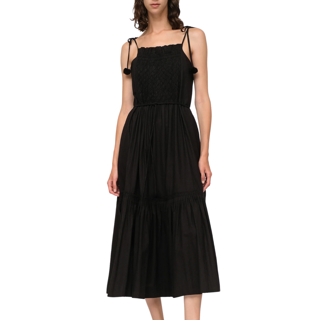 Willa Smocked Dress in Black