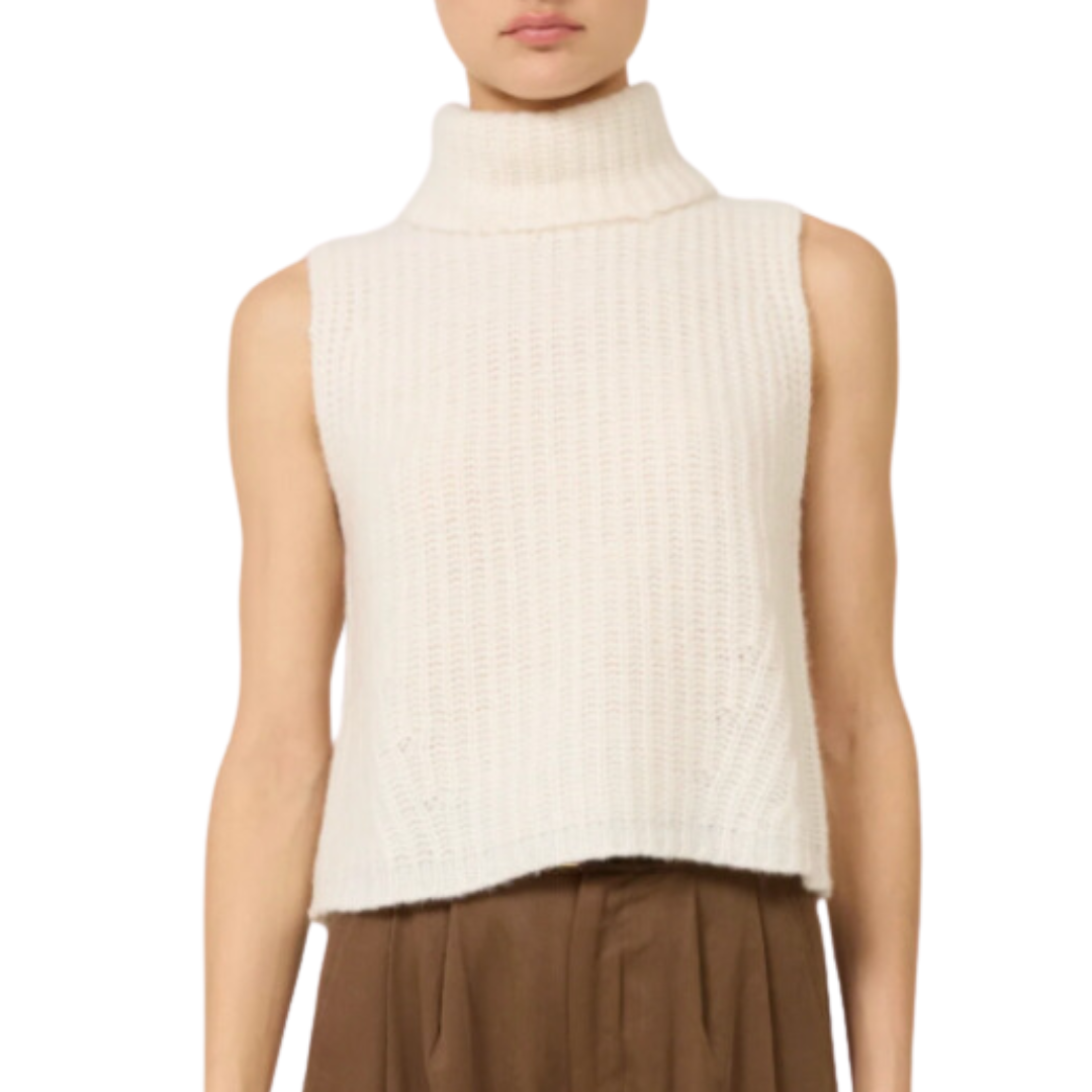 Polly Cashmere Vest in Ivory