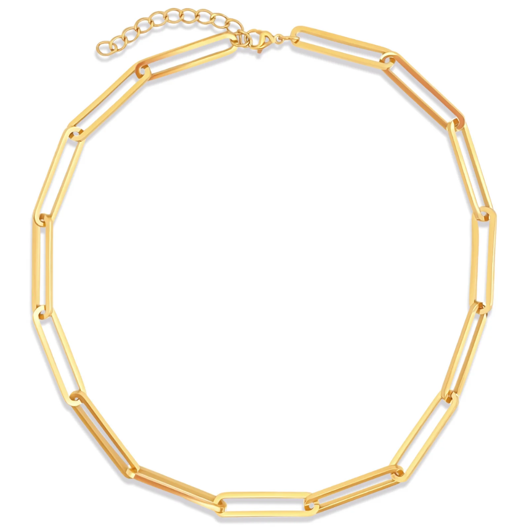 Lainey Paperclip Chain Necklace in Gold