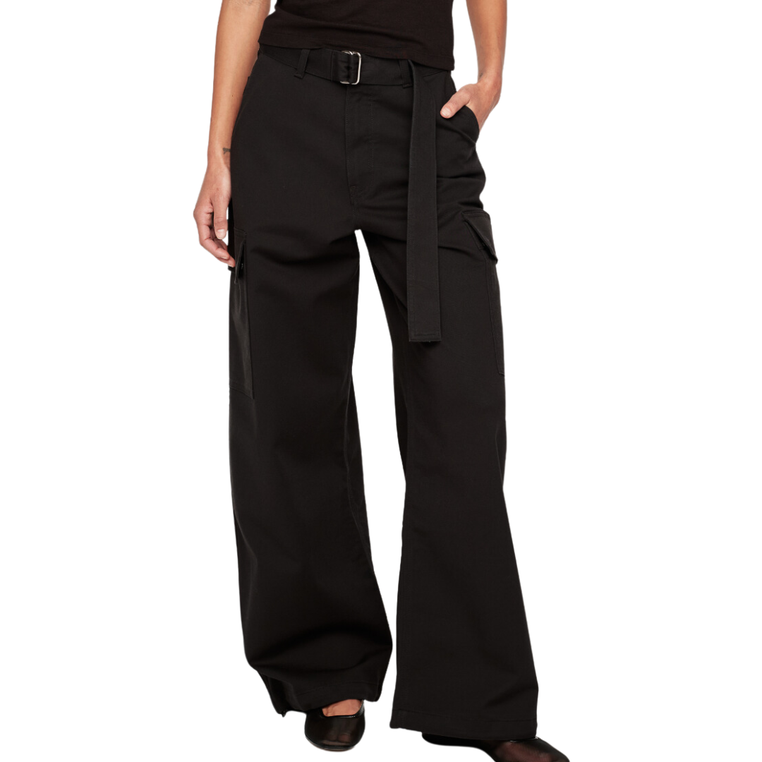 Zoie Wide Leg High Rise Relaxed 30" in Black Onyx