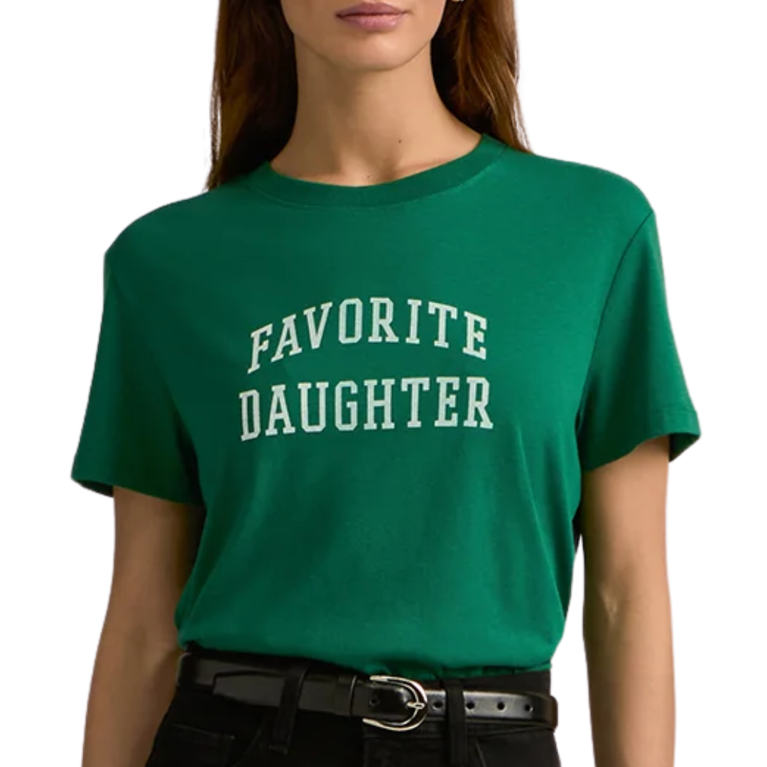 Cropped Collegiate Tee in Emerald