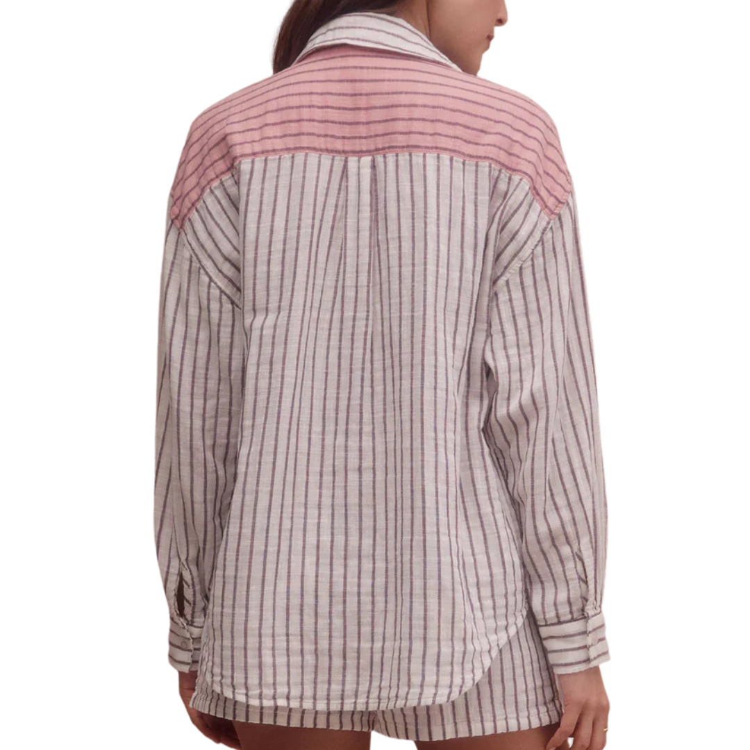 All Mixed Up Stripe Shirt in Bone