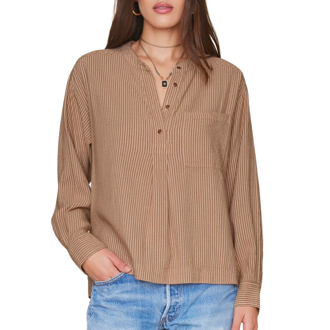 Makenzie Top in Fawn Stripe
