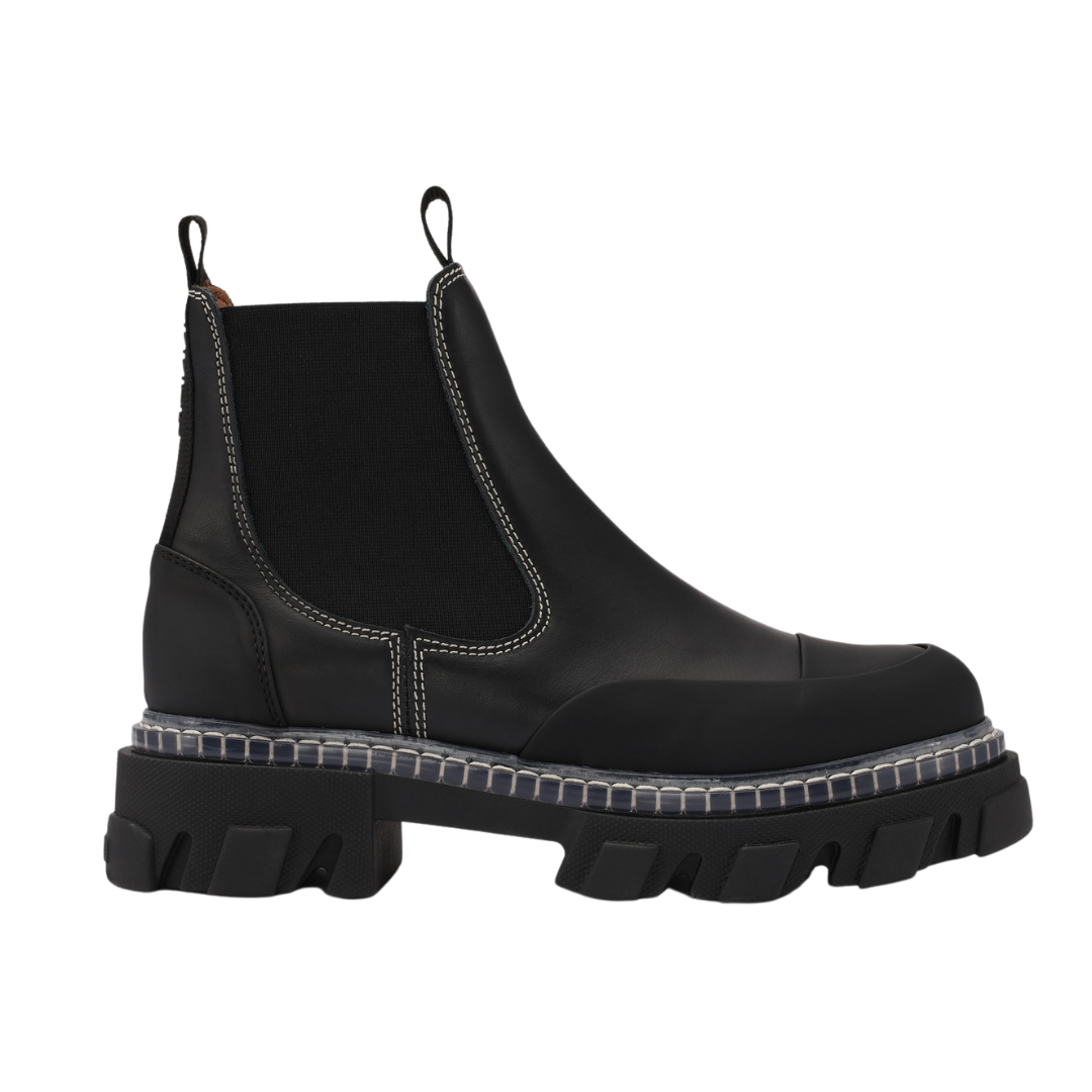 Low Cleated Chelsea Boot in Black Low Cleated Chelsea Boot in Black