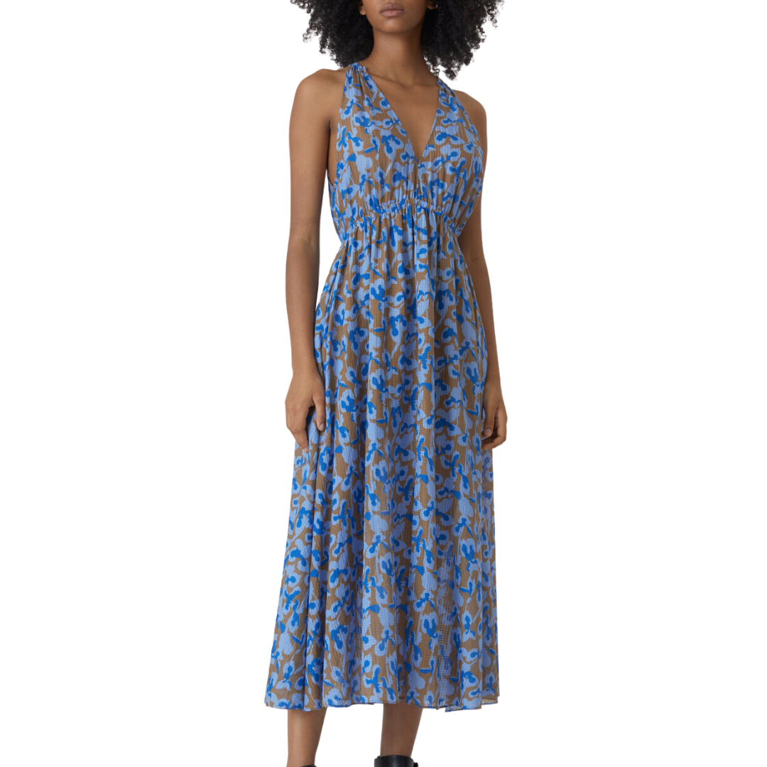 Dress with Allover Print in Nutmeg