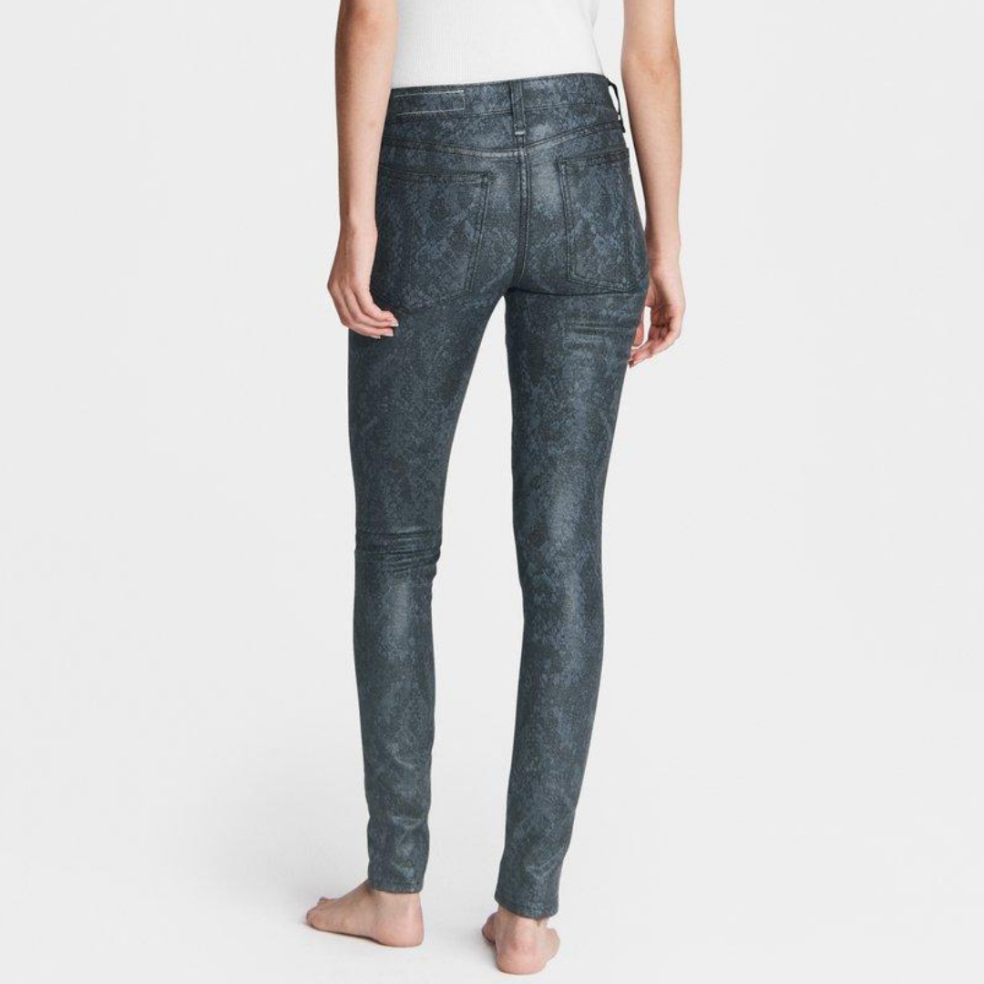 Cate Mid-Rise Skinny Snake Print Pants