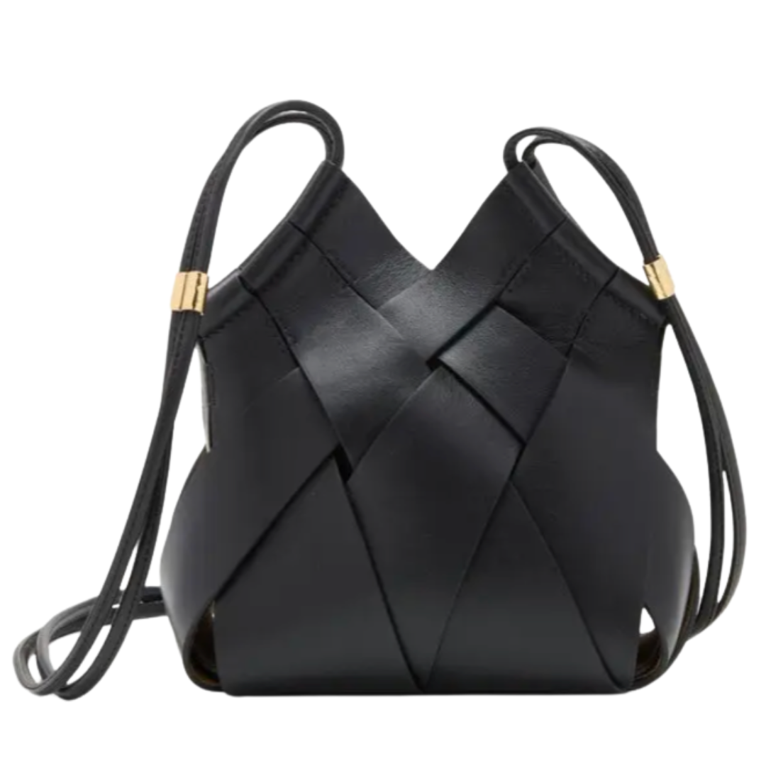 Charlotte Woven Crossbody in Noir