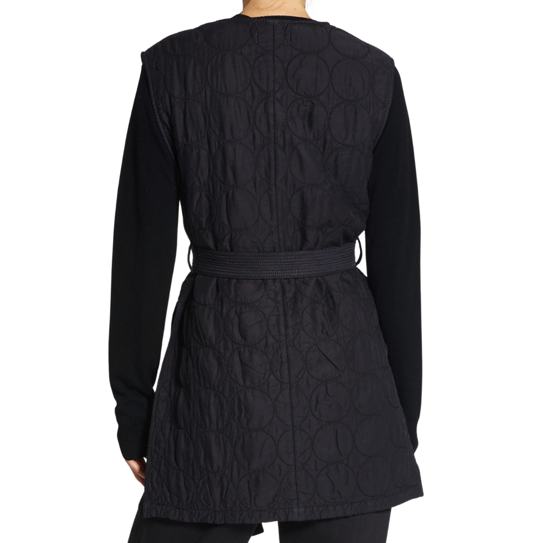 Lucca Quilted Vest in Licorice Black