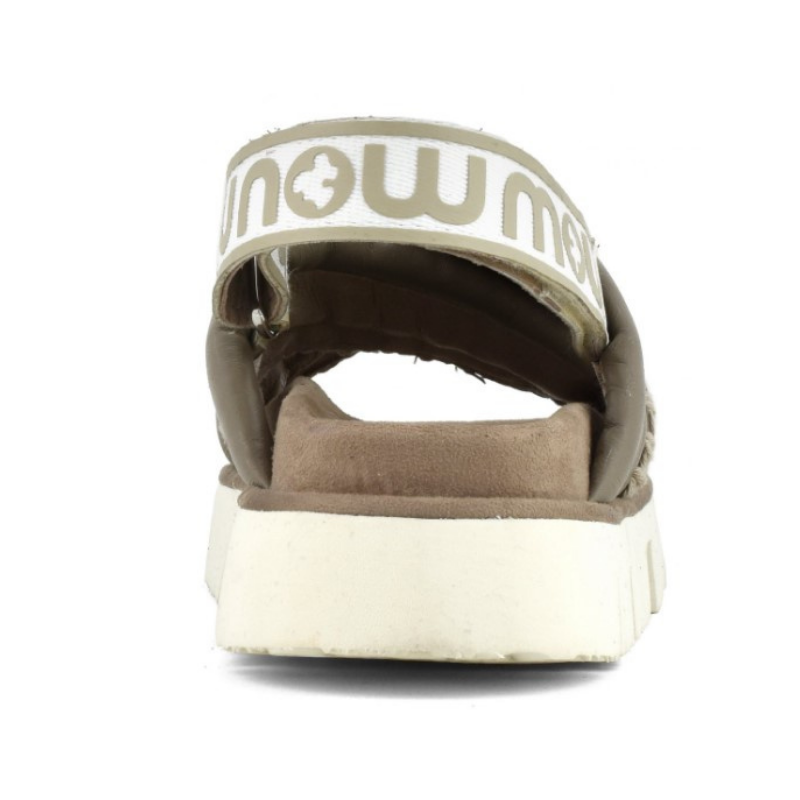 Bio Criss-Cross Leather Sandal in Taupe
