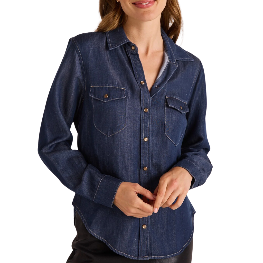Western Shirt in Dark Denim
