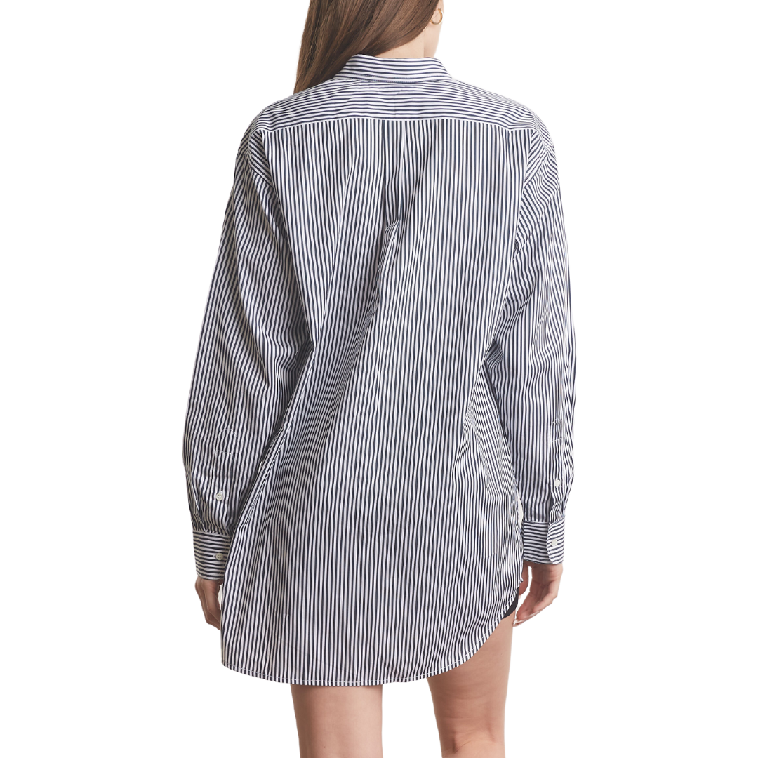 Oversized Shirt in Striped Blue