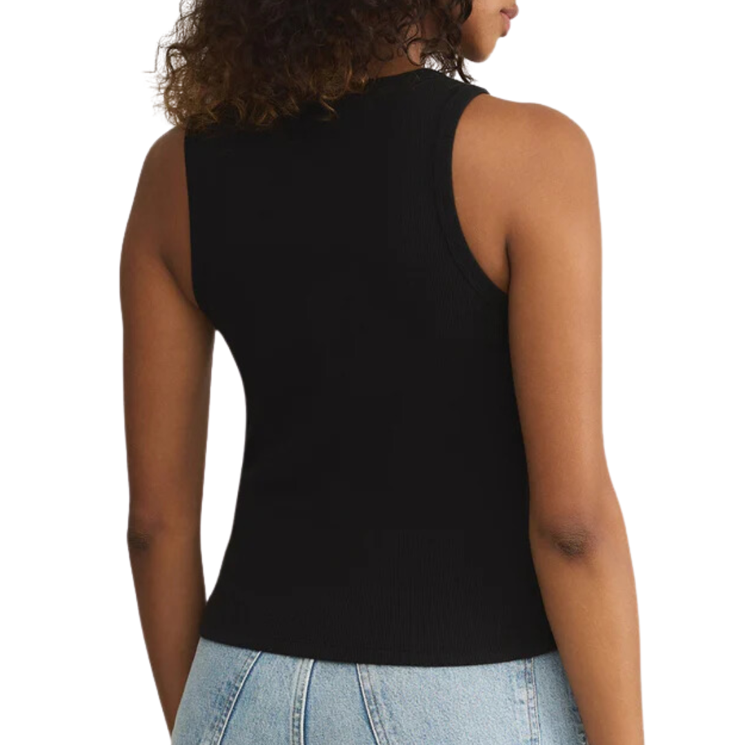 Hadley Rib Tank in Black