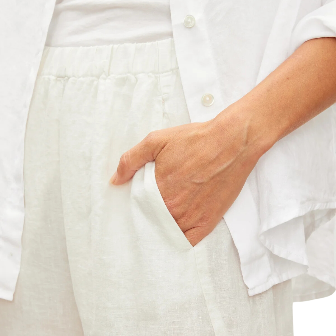 Lola Linen Pant in Chalk