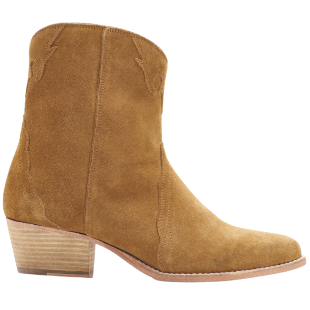 New Frontier Western Boot in Camel Suede