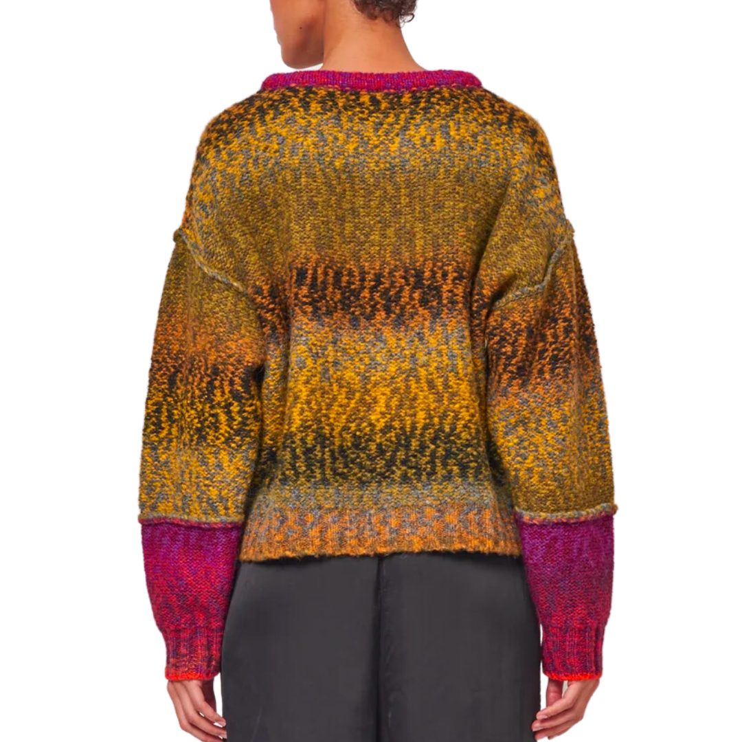 Iris Pullover in Olive Burgundy Combo