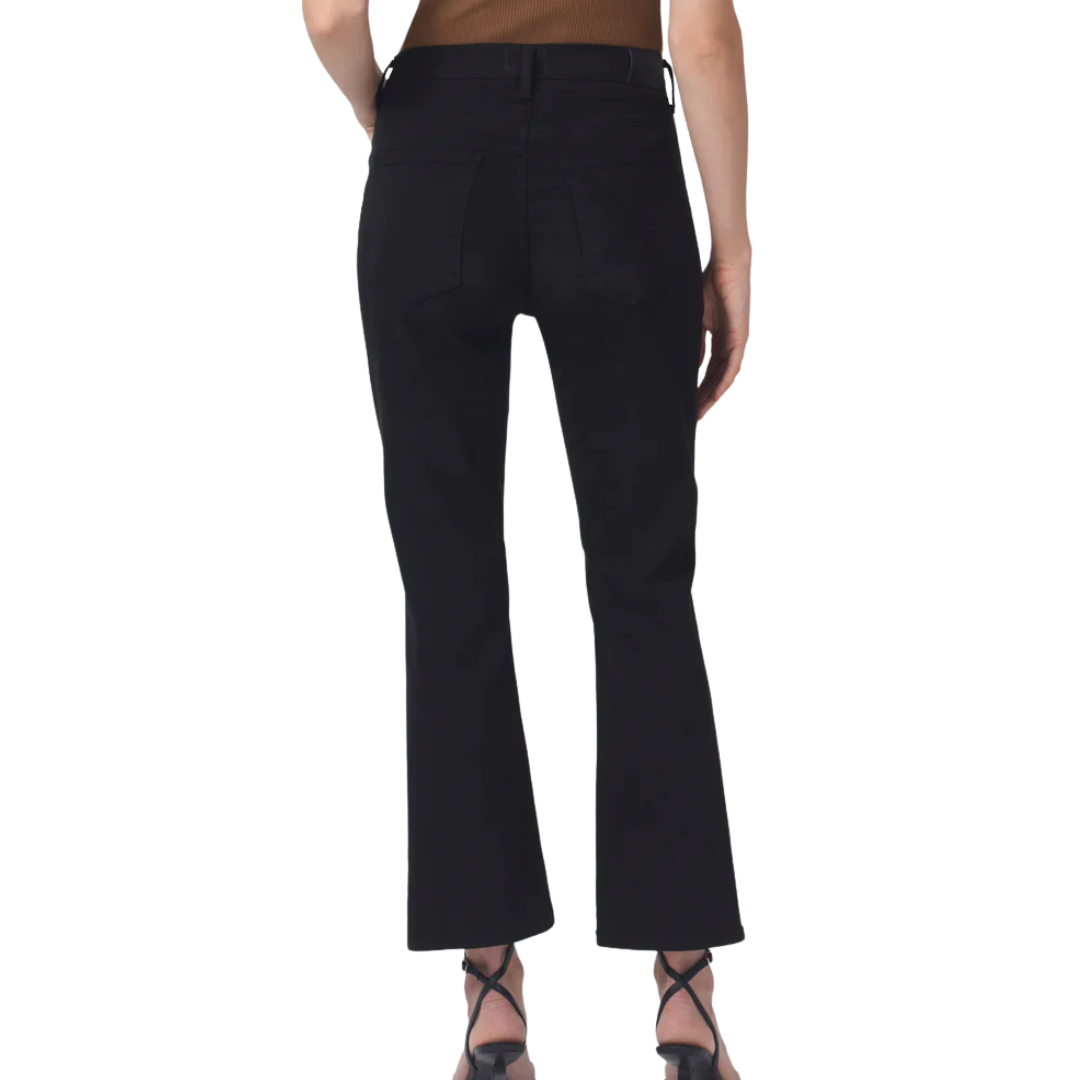 Isola Mid Rise Cropped Boot in Plush Black