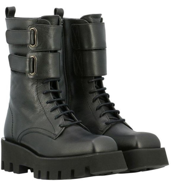 Alina Combat Boot in Black