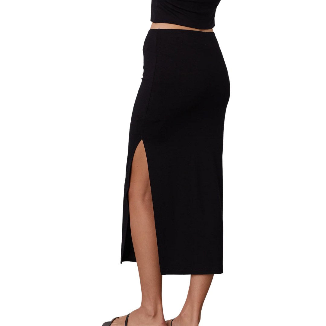 Ella Midi Skirt in Black