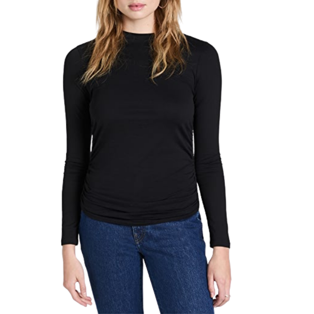 Ruched Tiny Long Sleeve Tee Front View