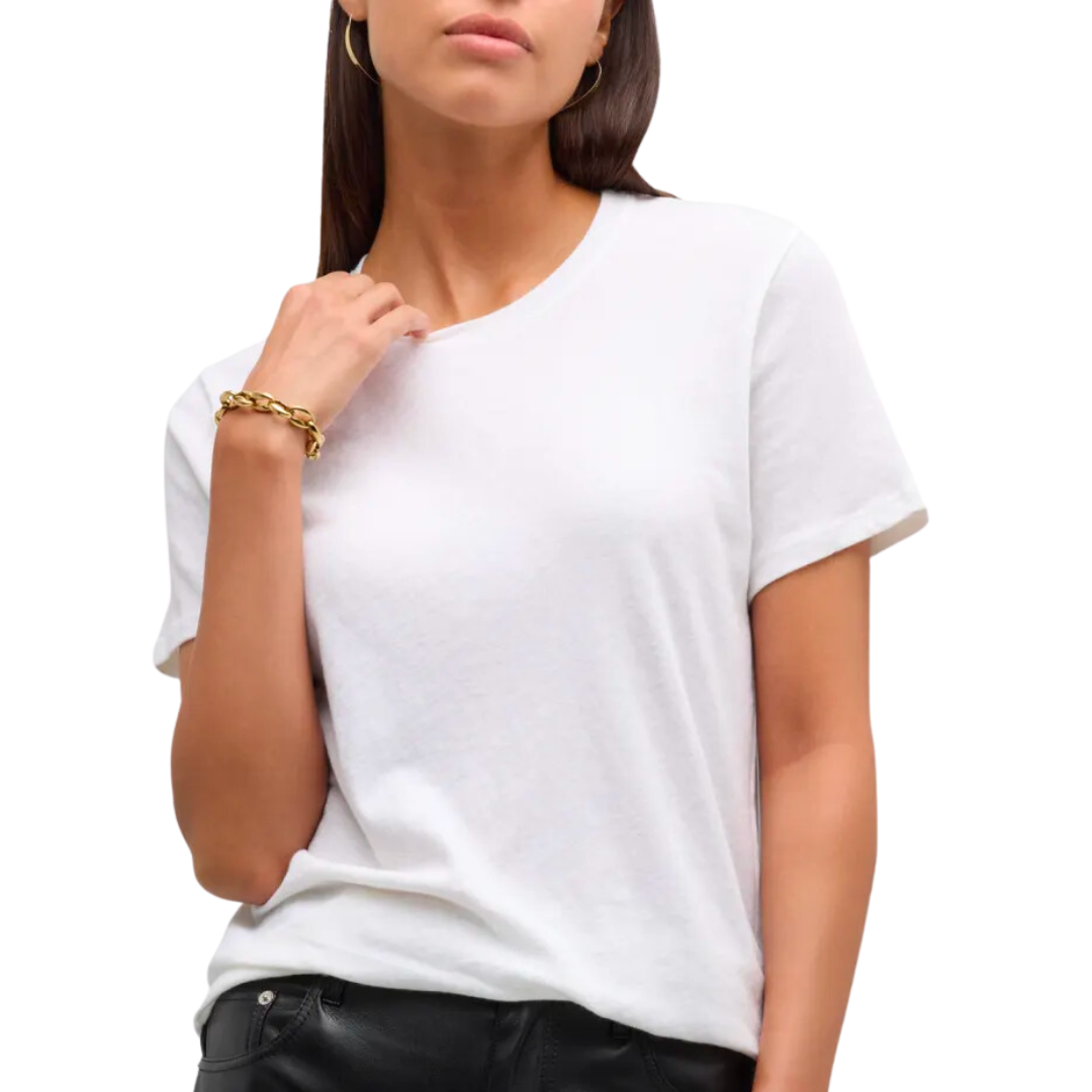 Cashmere Loose S/S Tee in White