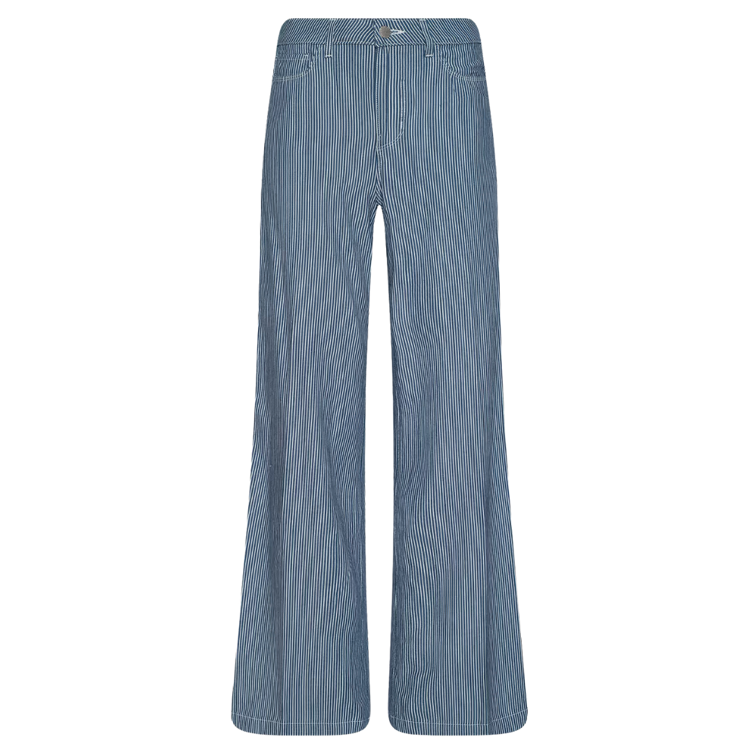 Amara Wide-Leg Pant in Azure Blue Stripe