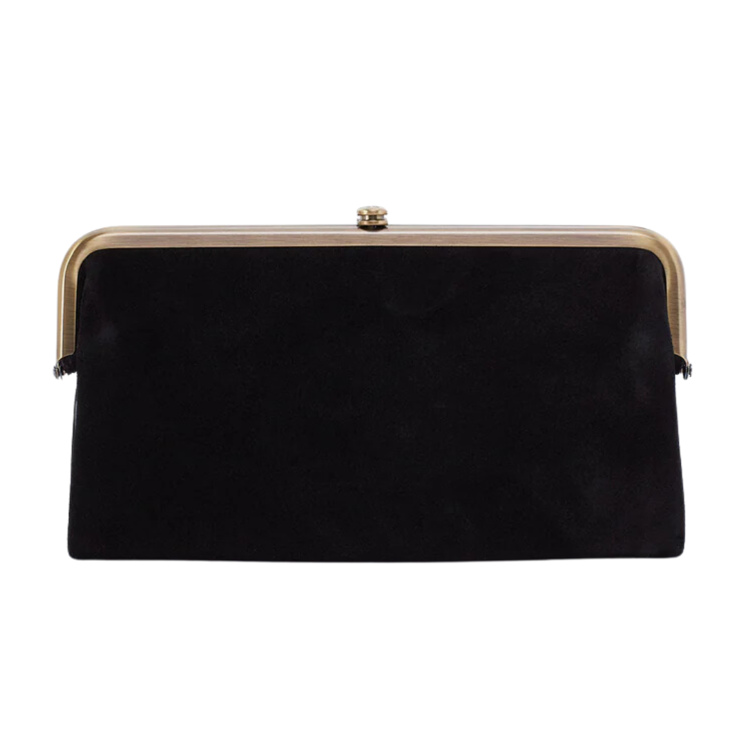 Lauren Clutch-Wallet in Black Suede