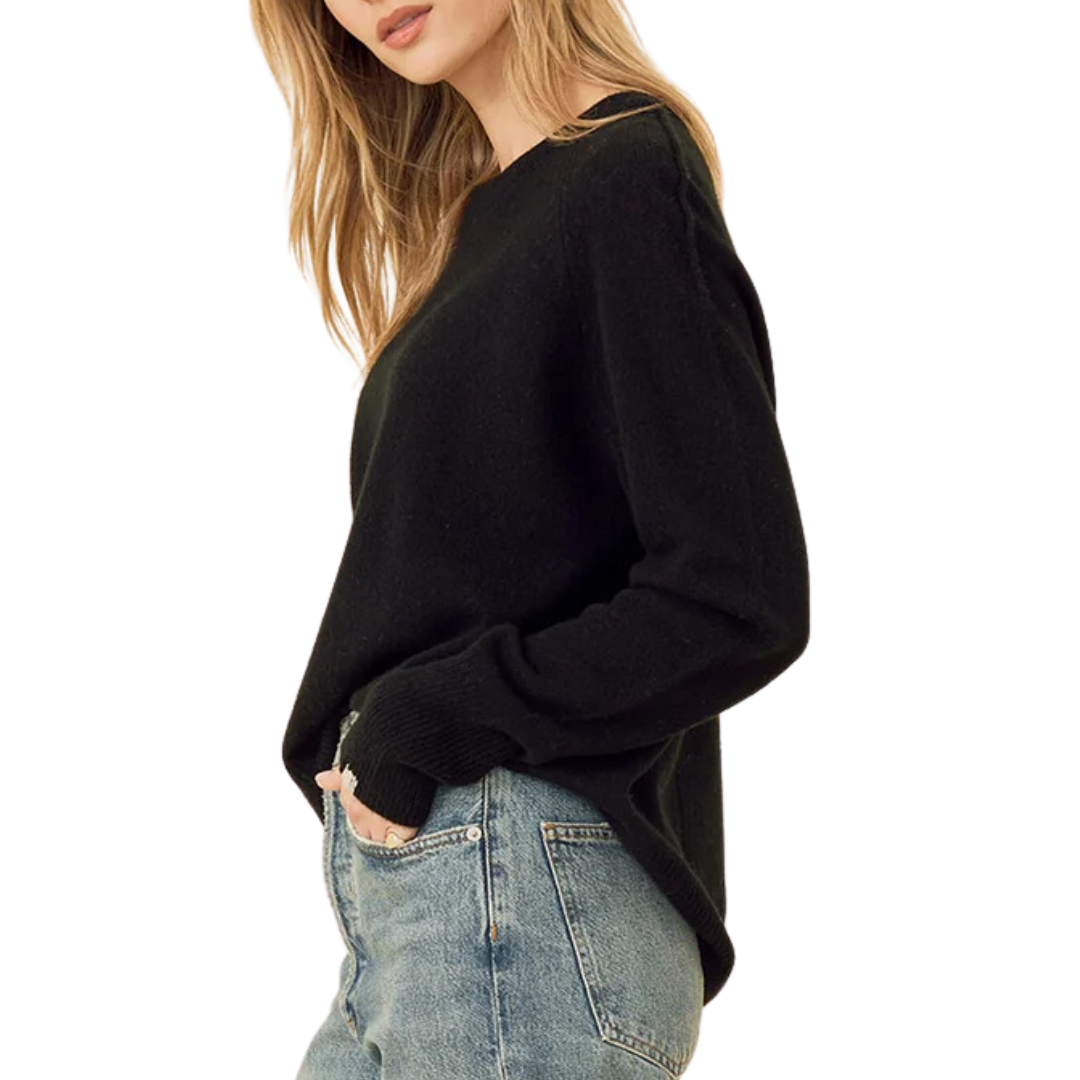 Sloane Cashmere Pullover in Black