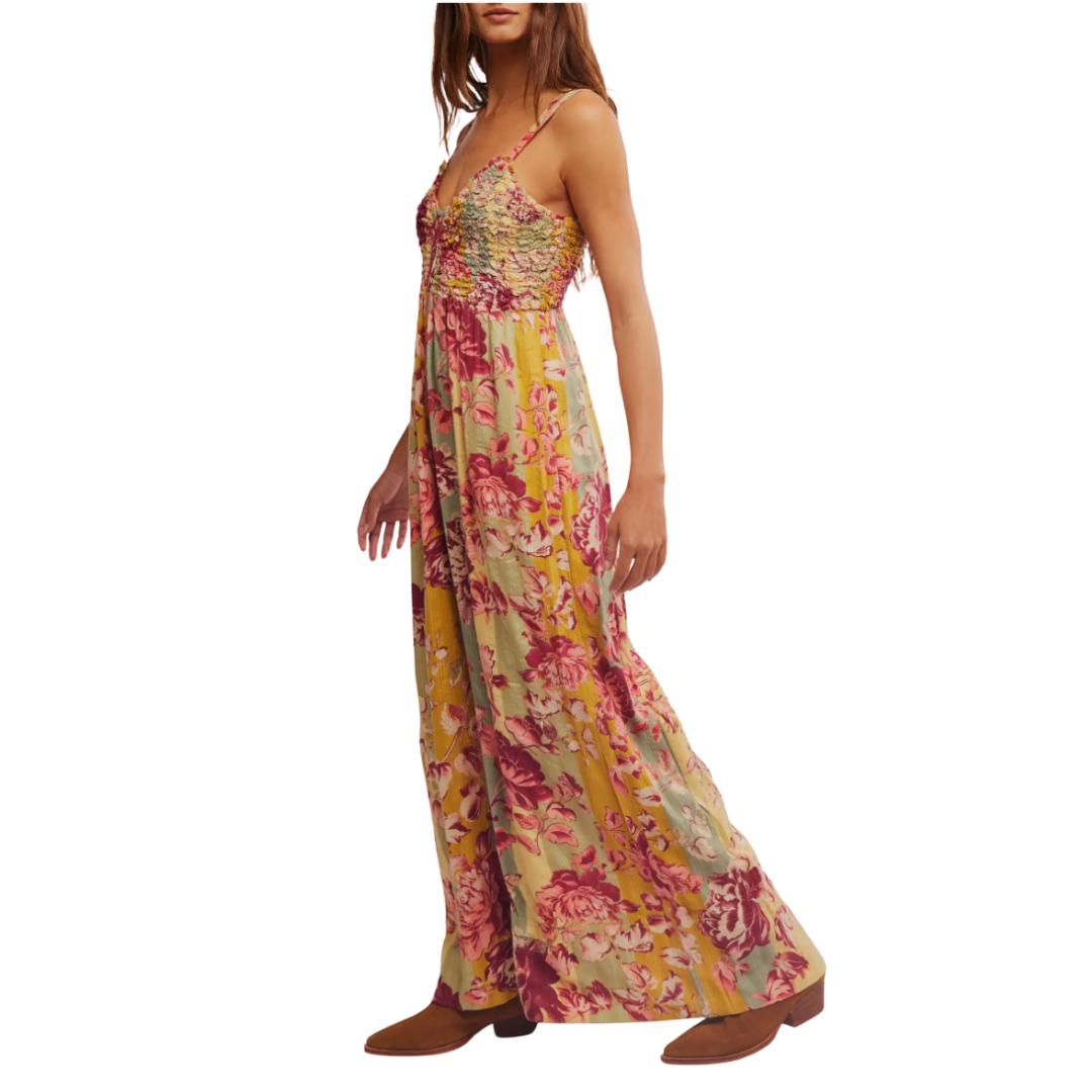 Melrose Wide Leg Jumpsuit in Warm Combo