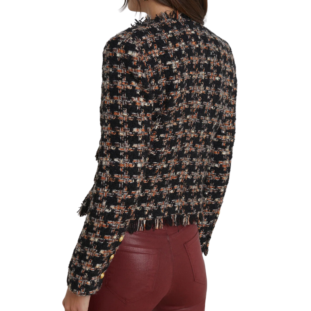 Angelina Tweed Jacket in Black Multi Tweed