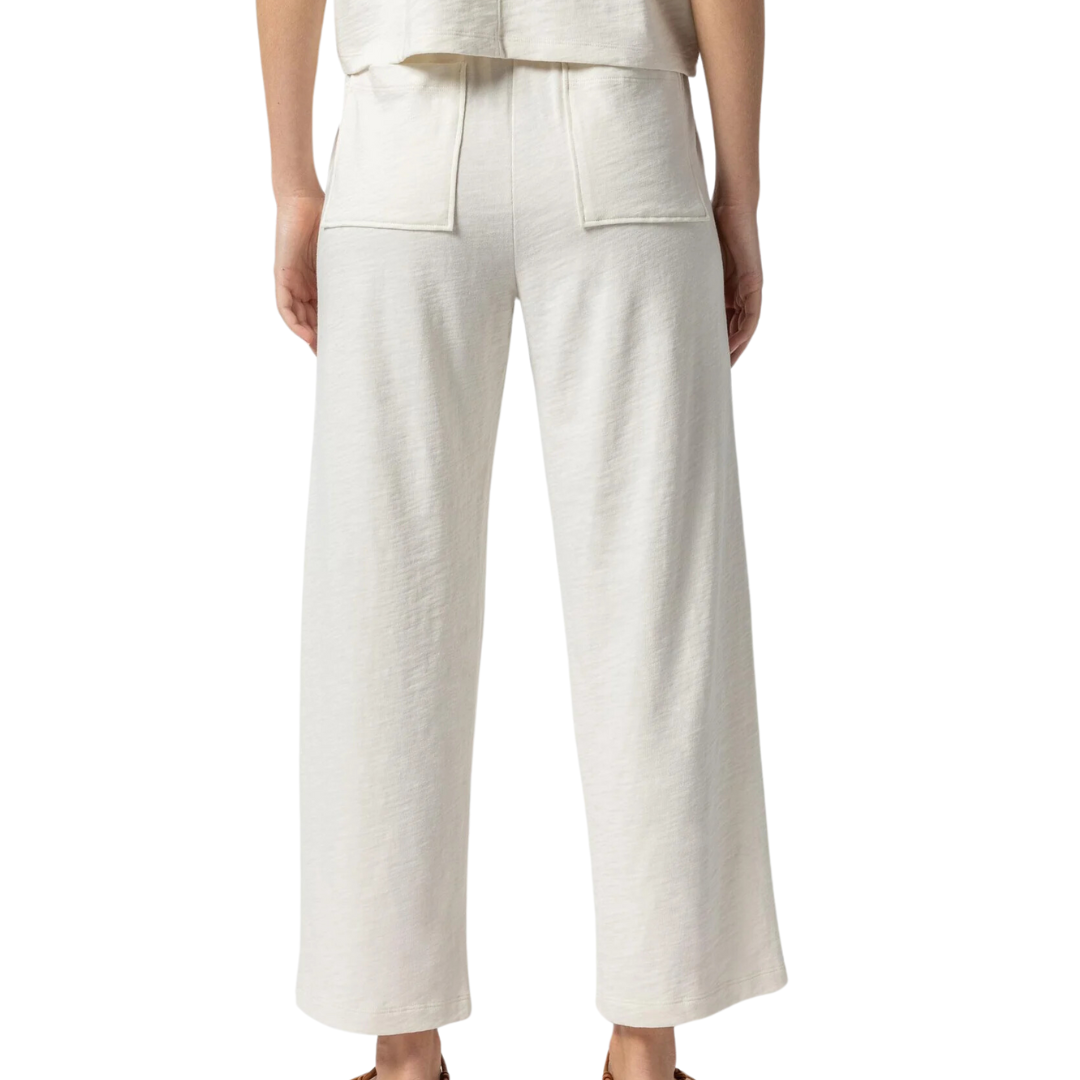 Cropped Pull On Pant in Ecru
