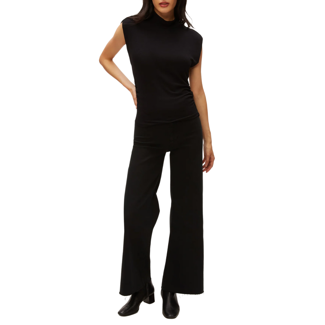Tina Mock Neck Top in Black