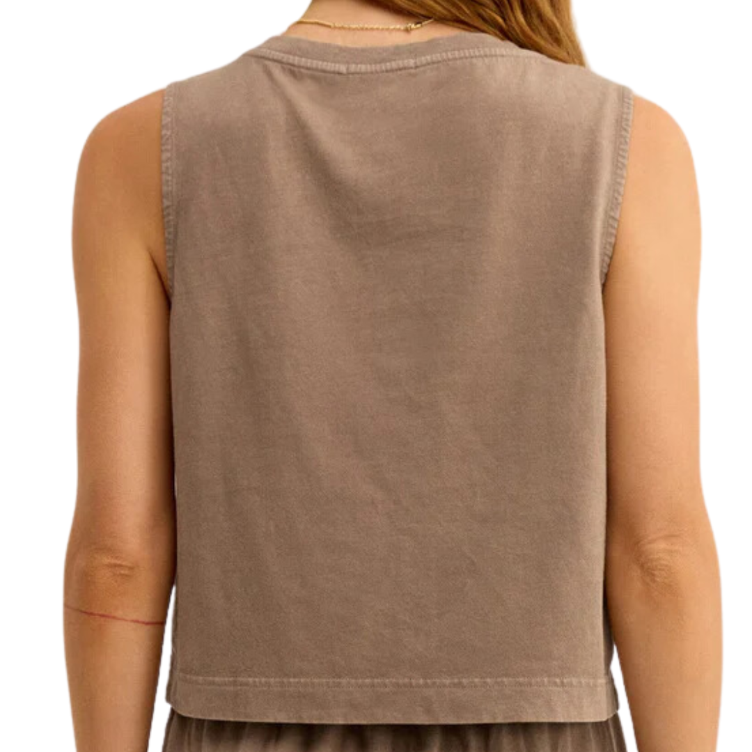 Sloane V-Neck Tank in Iced Coffee