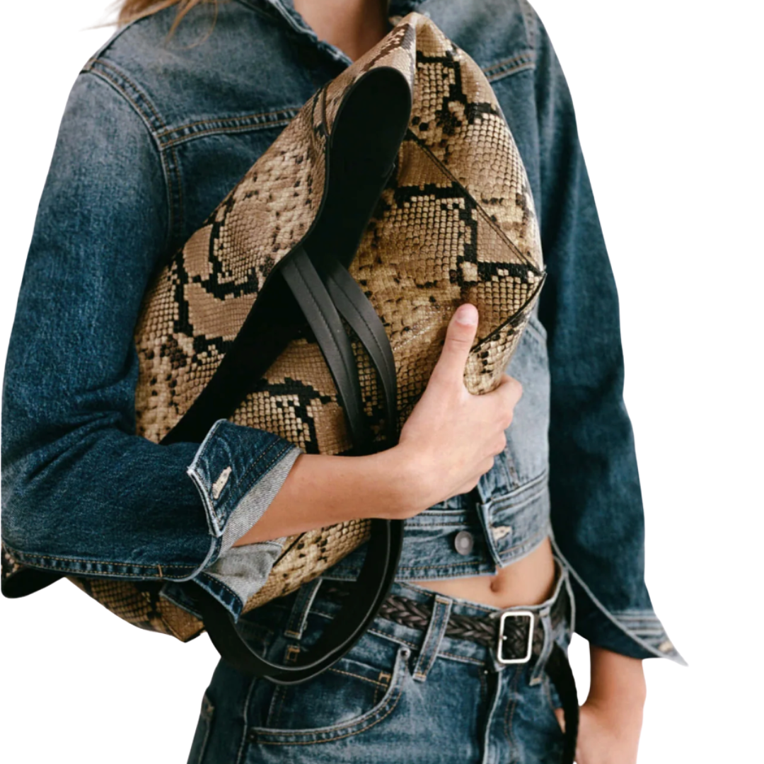 Medium Keith Bag in Taupe Snakeskin