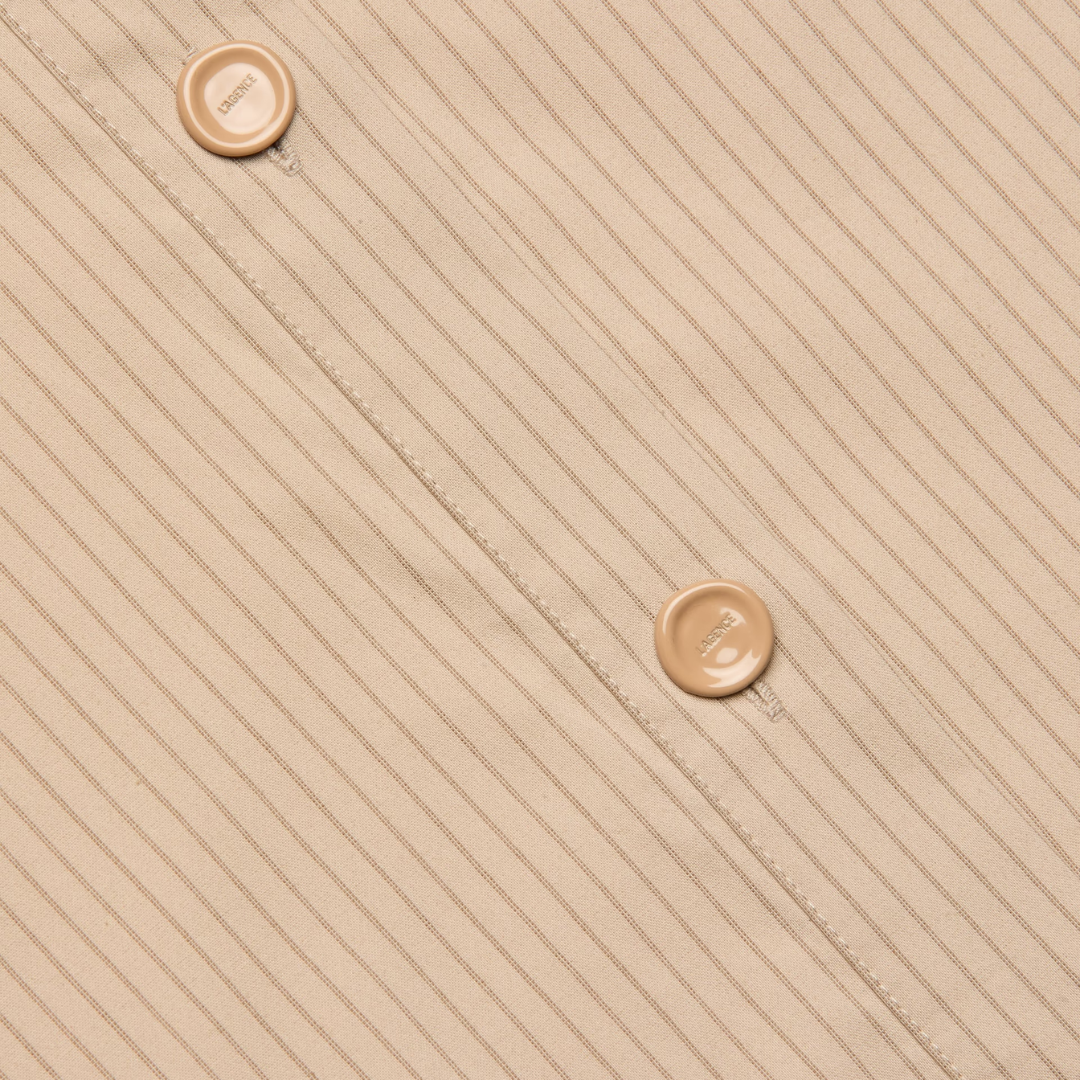 Cosette Shirt in Macadamia/Light Brown Stripe