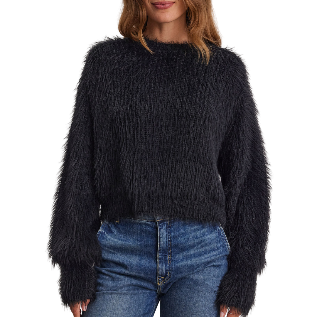 Holland Feather Yarn Cardigan in Black