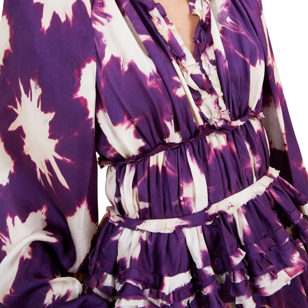 Emery Dress in Cassis Blur